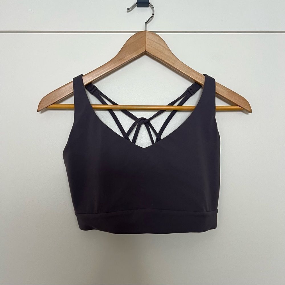 Athleta Womens Sports Bra Size Medium Purple Strappy  Activewear Gym